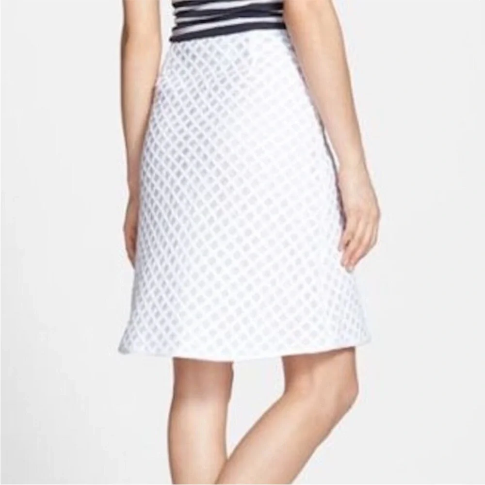 Tory Burch Alaina‎ White Diamond Weave Pencil Skirt NWT